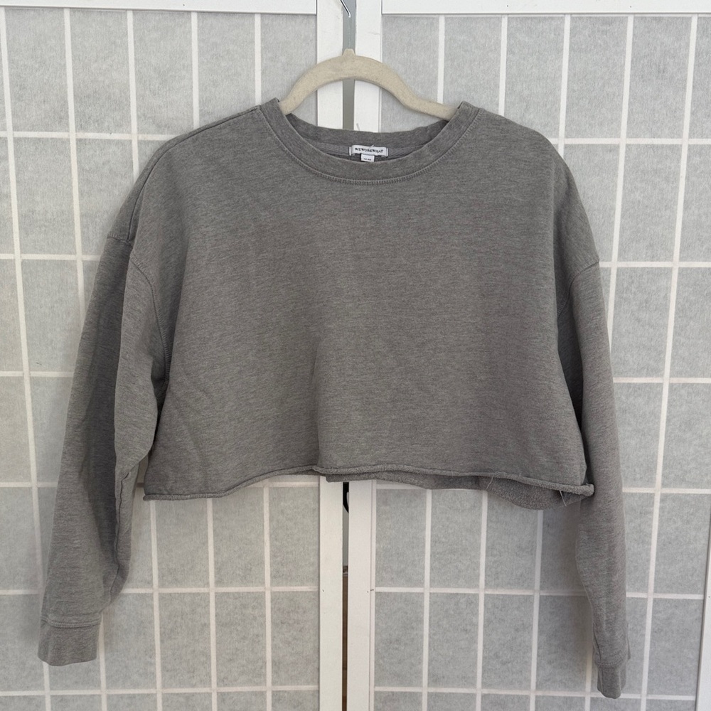 We Wore What Grey Cropped Sweatshirt Size M